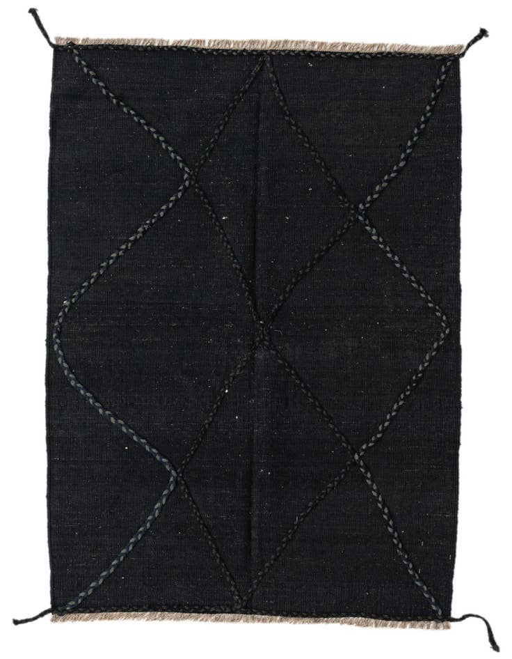 Detail image of 3' 7 x 5' 2 Hand Woven Kilim Modern Wool Rug
