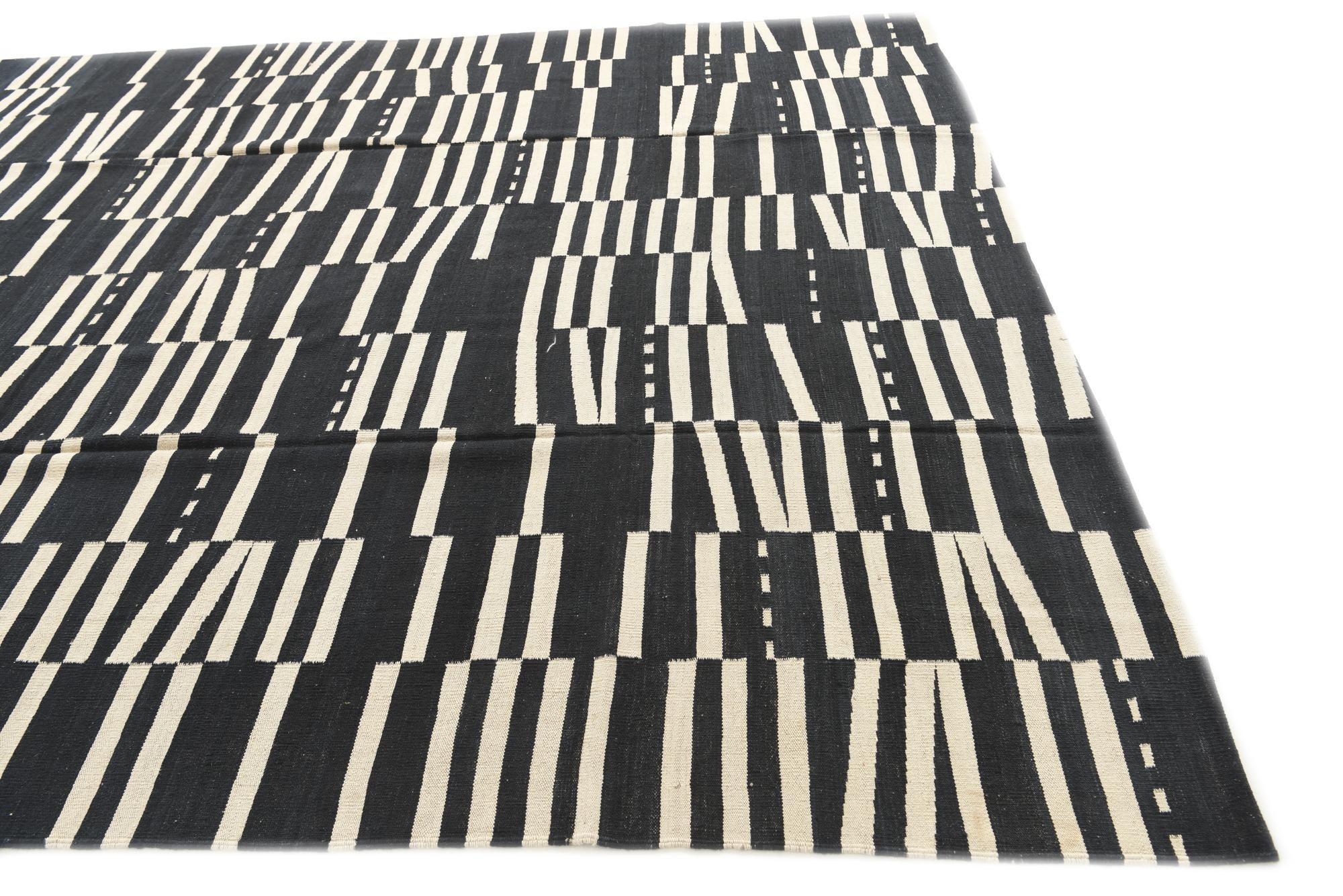 8' 7 x 9' 10 Hand Woven Kilim Modern Wool Rug