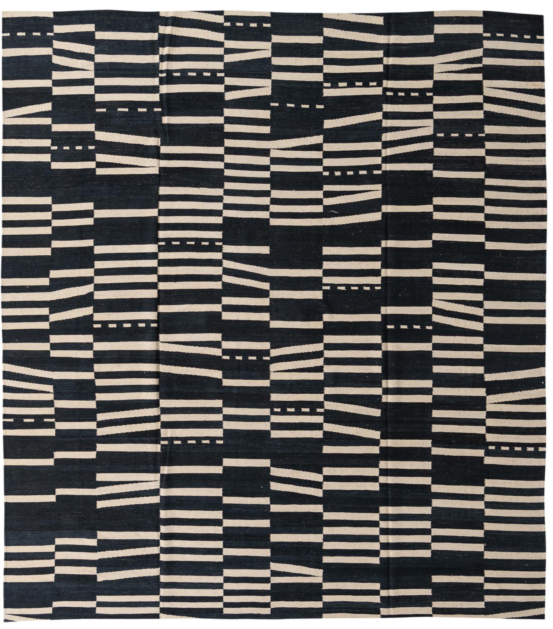 8' 7 x 9' 10 Hand Woven Kilim Modern Wool Rug