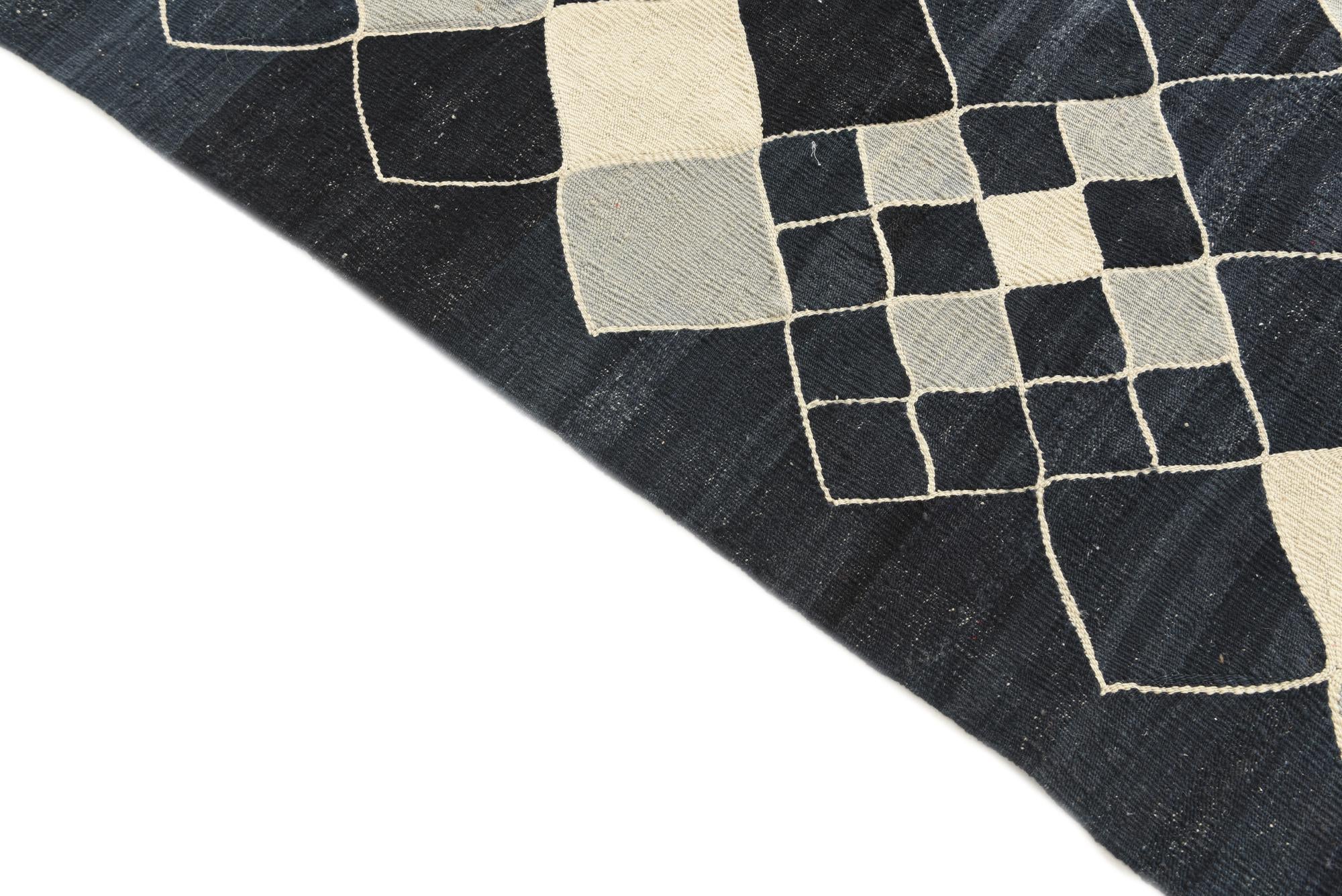 7' 10 x 9' 4 Hand Woven Kilim Modern Wool Rug