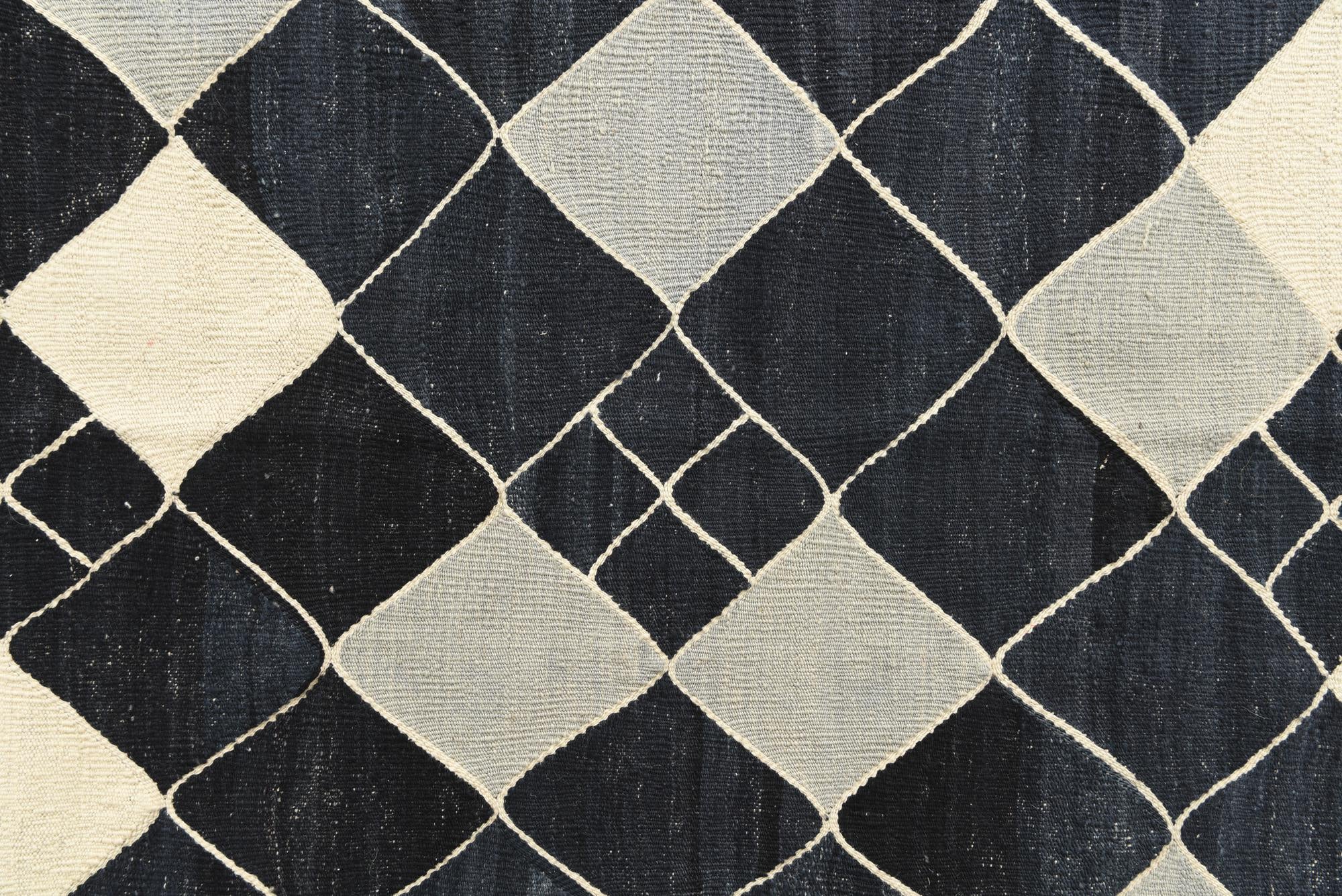7' 10 x 9' 4 Hand Woven Kilim Modern Wool Rug