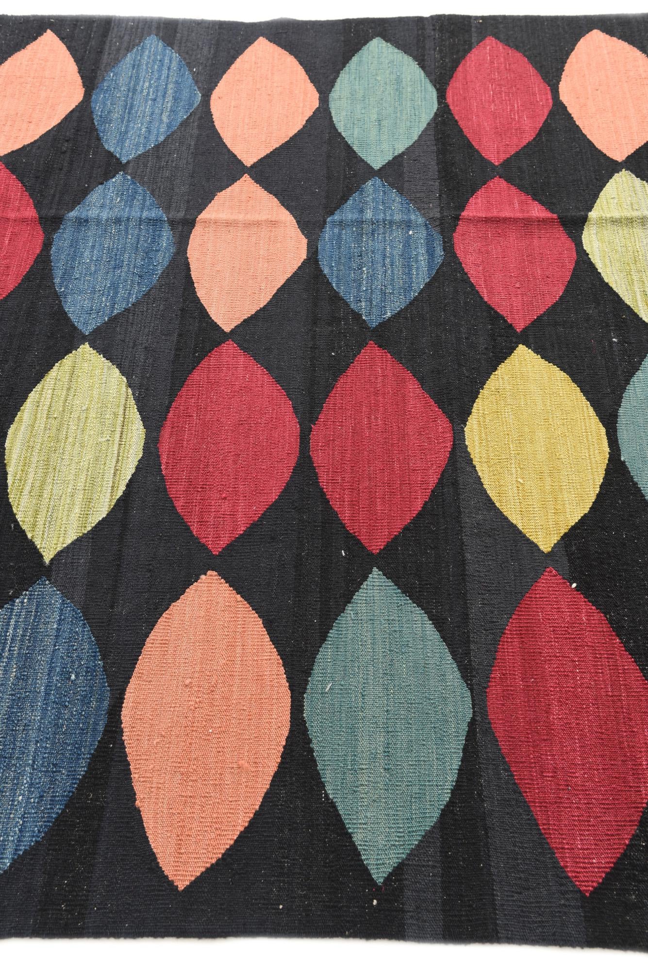 5' 8 x 8' Hand Woven Kilim Modern Wool Rug