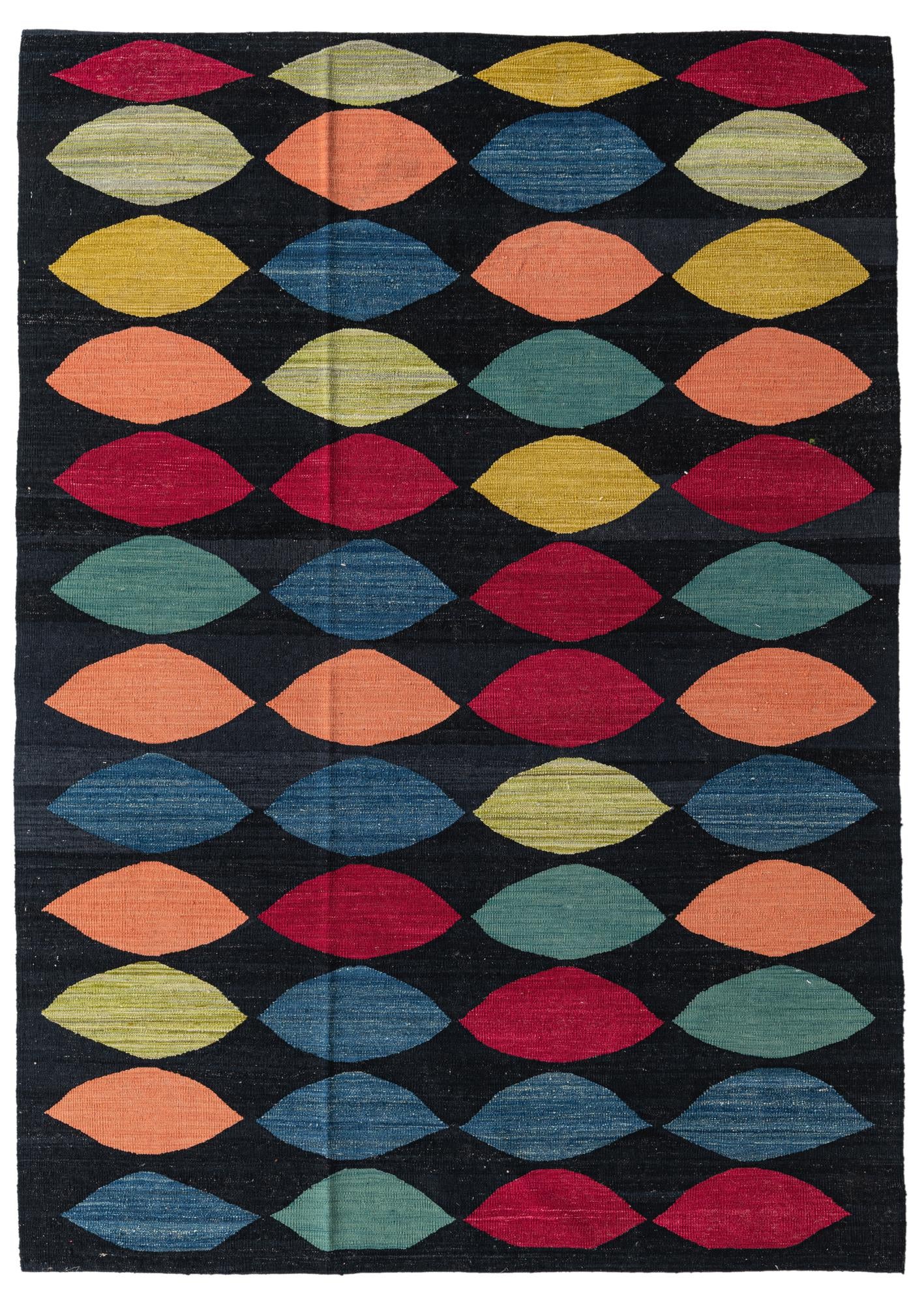 5' 8 x 8' Hand Woven Kilim Modern Wool Rug