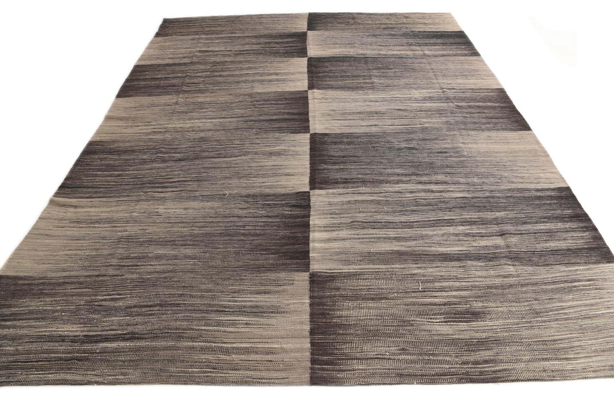 8' 9 x 11' 5 Hand Woven Kilim Modern Wool Rug