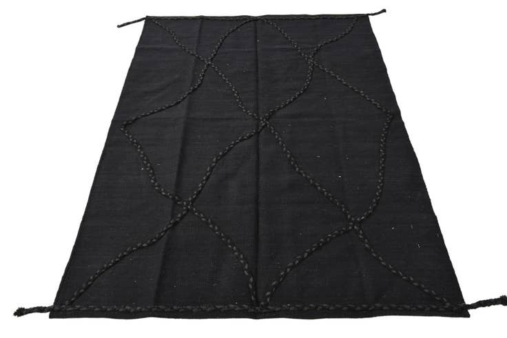 Detail image of 4' 2 x 6' Hand Woven Kilim Modern Wool Rug