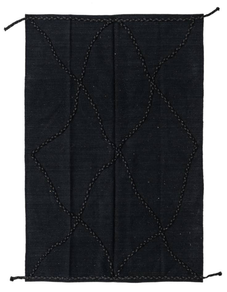 Detail image of 4' 2 x 6' Hand Woven Kilim Modern Wool Rug