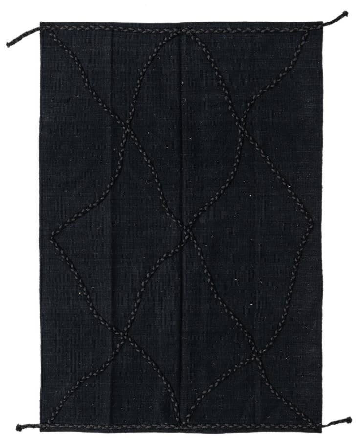 Detail image of 4' 2 x 6' Hand Woven Kilim Modern Wool Rug