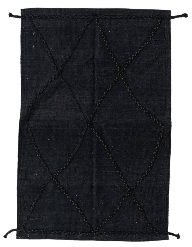 Detail image of 3' 5 x 4' 11 Hand Woven Kilim Modern Wool Rug