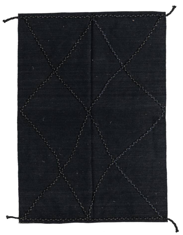 Detail image of 4' 2 x 6' 2 Hand Woven Kilim Modern Wool Rug