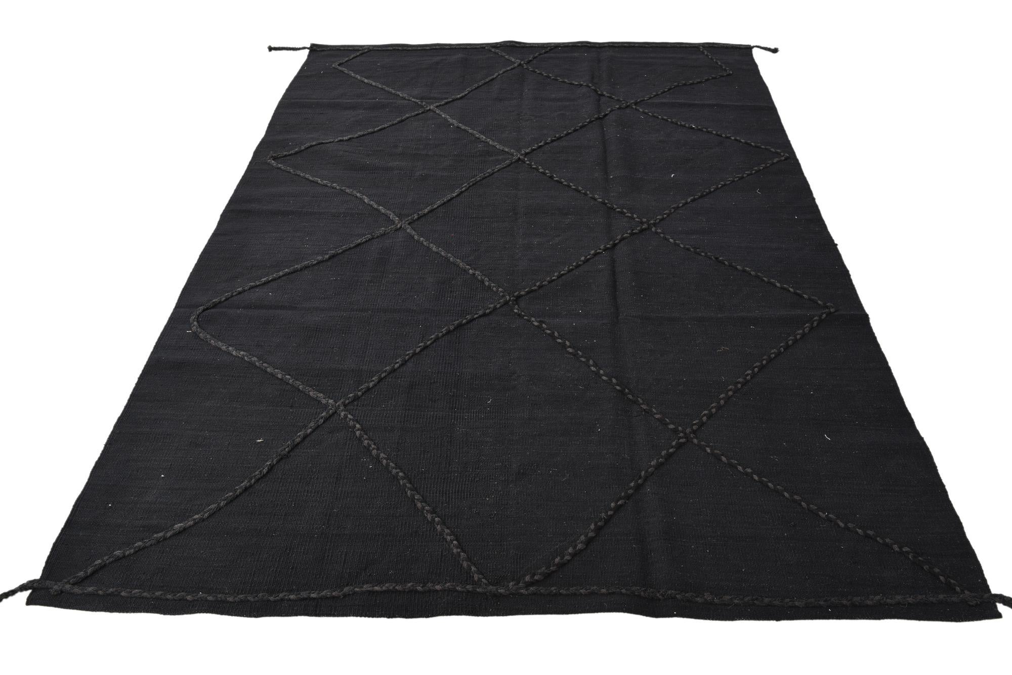 5' 7 x 7' 10 Hand Woven Kilim Modern Wool Rug