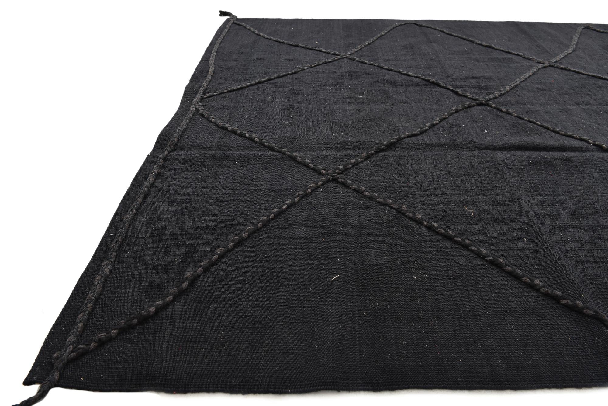 5' 7 x 7' 10 Hand Woven Kilim Modern Wool Rug