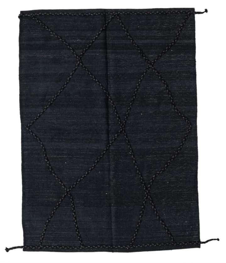 4' 4 x 5' 11 Hand Woven Kilim Modern Wool Rug