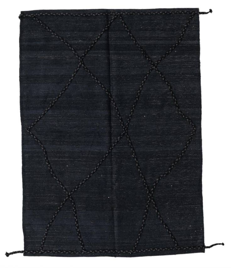 Detail image of 4' 4 x 5' 11 Hand Woven Kilim Modern Wool Rug