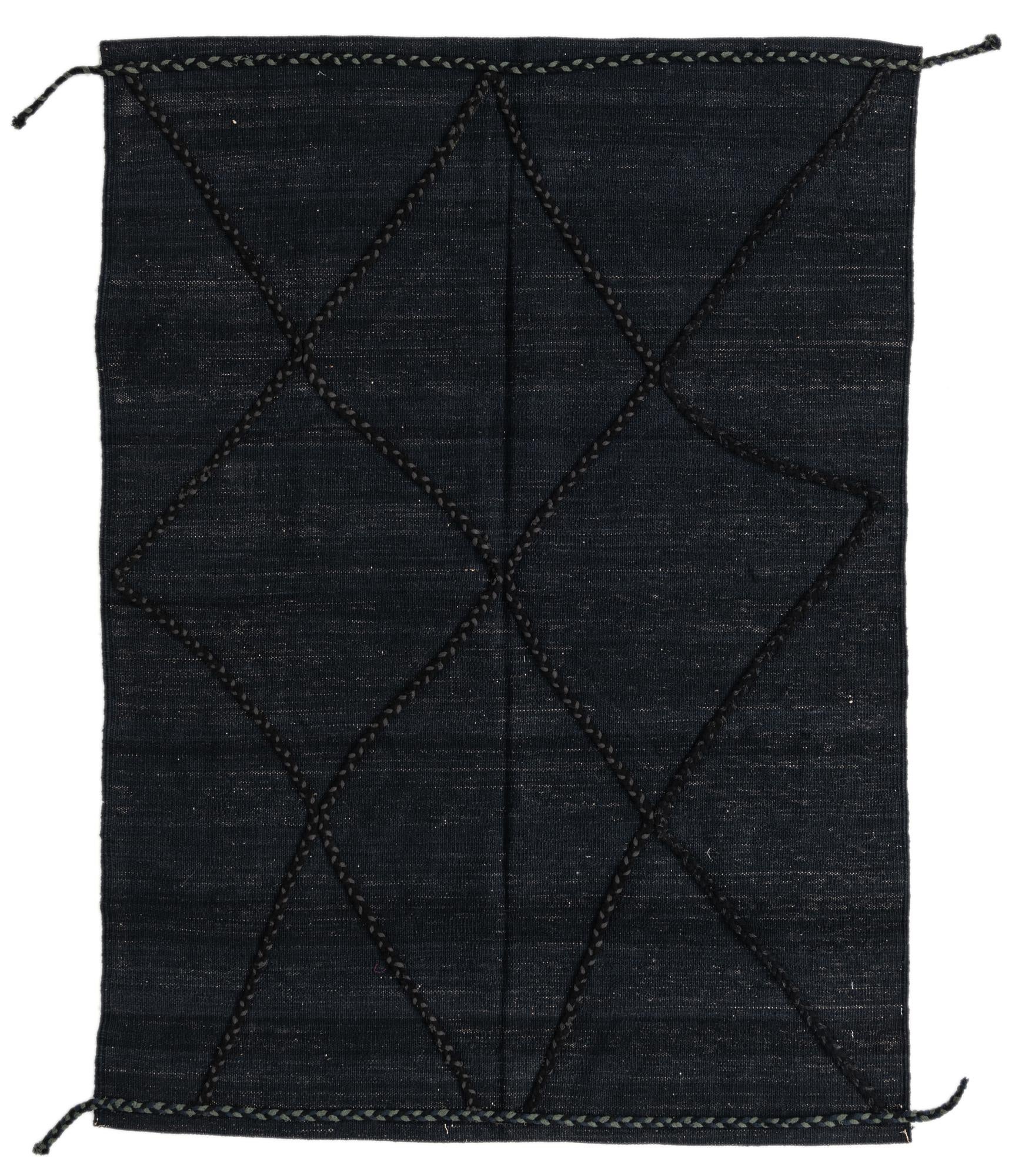 4' 3 x 5' 10 Hand Woven Kilim Modern Wool Rug