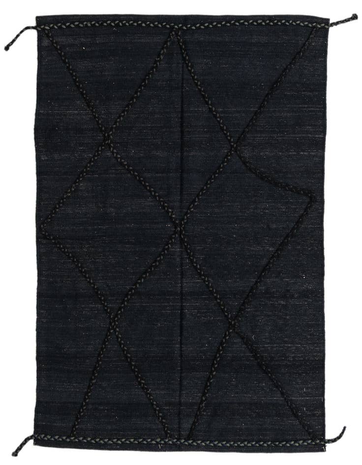 Detail image of 4' 3 x 5' 10 Hand Woven Kilim Modern Wool Rug