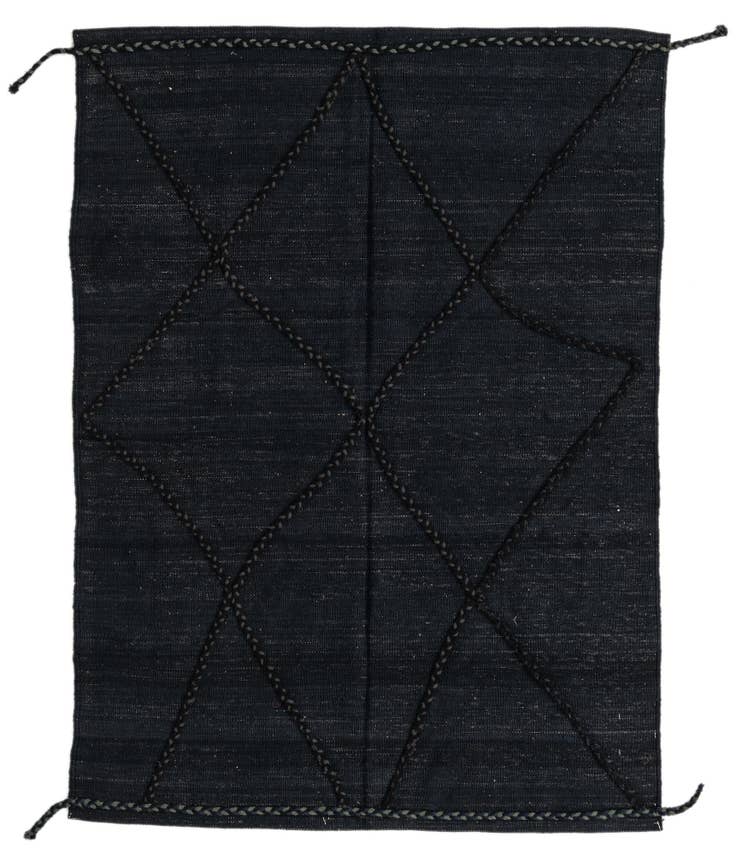Detail image of 4' 3 x 5' 10 Hand Woven Kilim Modern Wool Rug