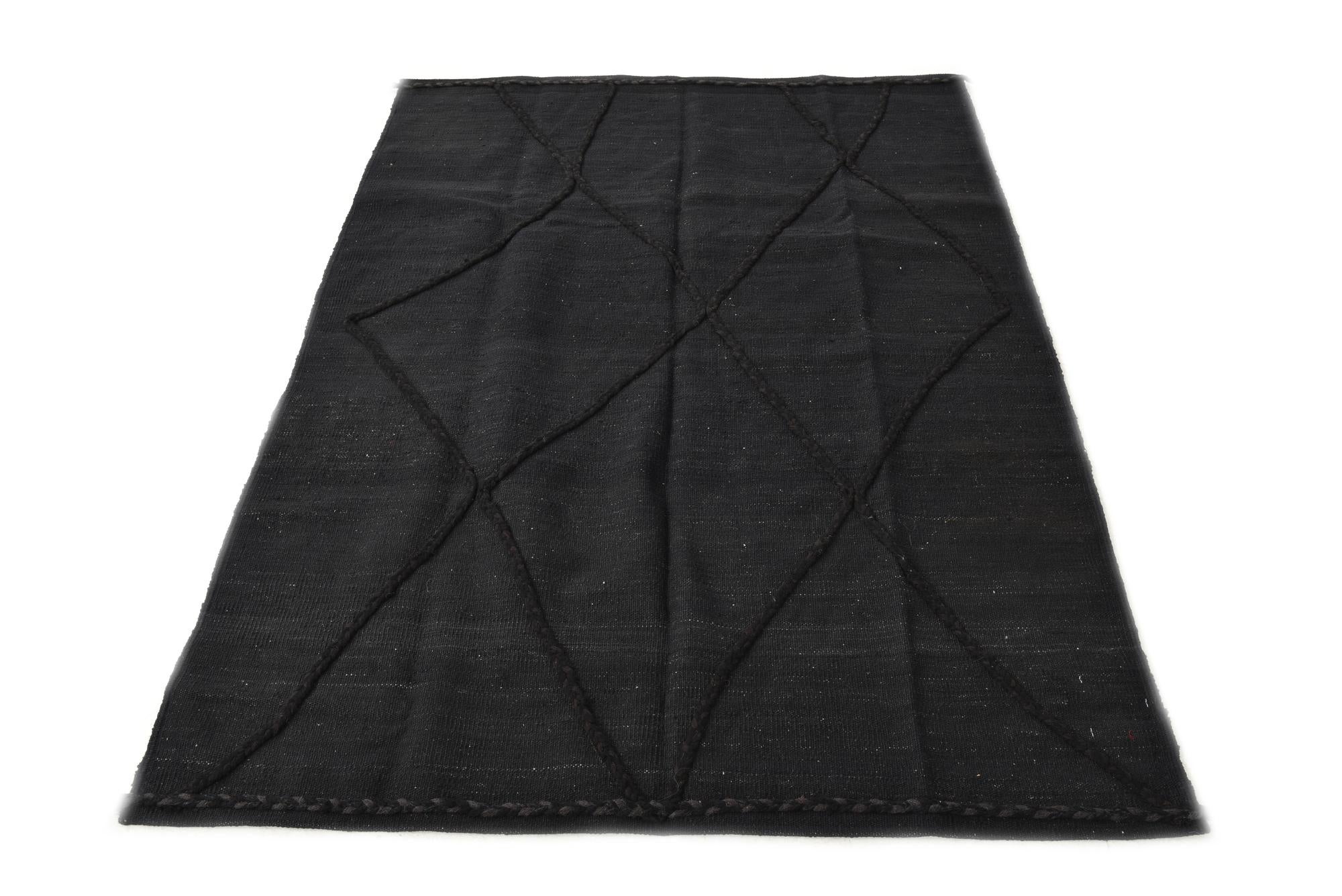 4' 3 x 5' 11 Hand Woven Kilim Modern Wool Rug