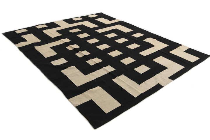 8' 1 x 9' 9 Hand Woven Kilim Modern Wool Rug