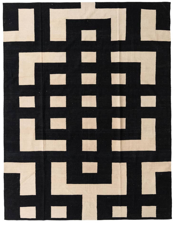 Detail image of 8' 1 x 9' 9 Hand Woven Kilim Modern Wool Rug