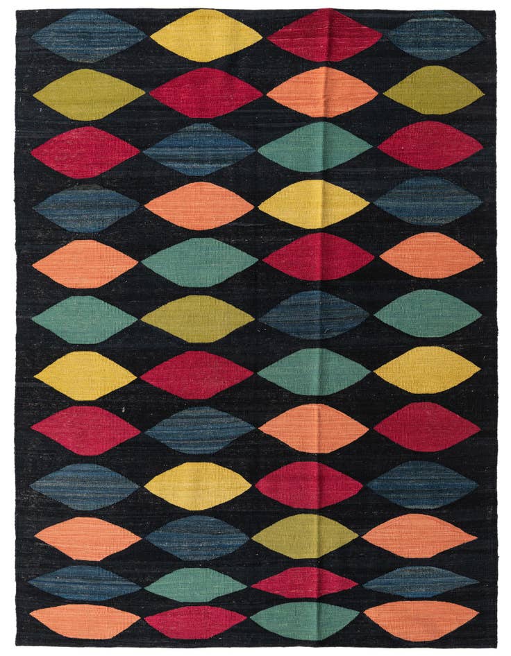 Detail image of 5' 8 x 7' 10 Hand Woven Kilim Modern Wool Rug