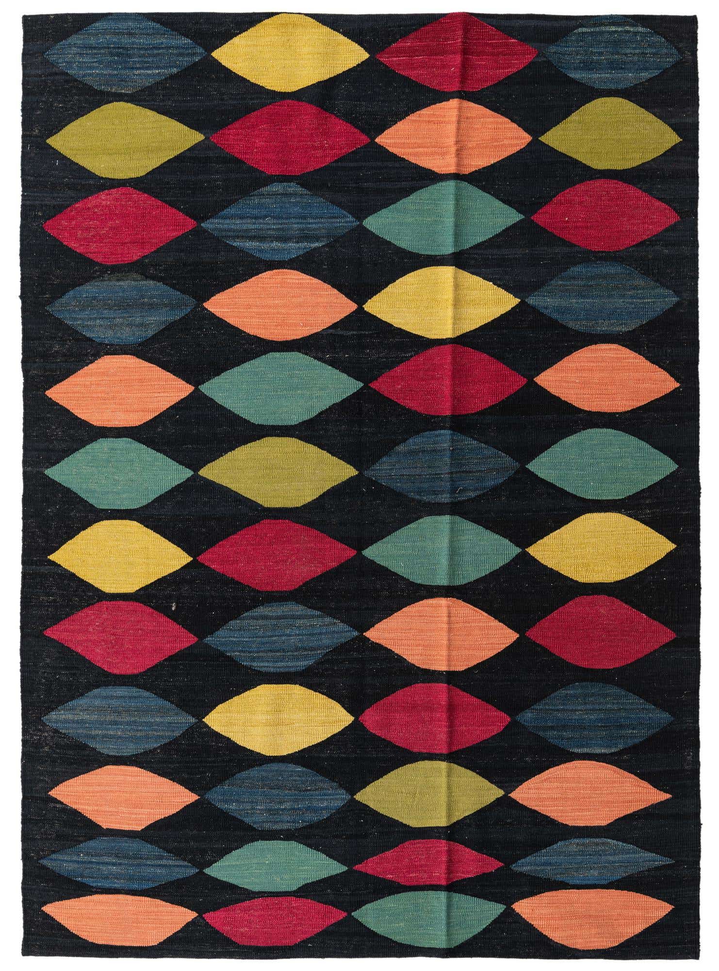 5' 8 x 7' 10 Hand Woven Kilim Modern Wool Rug