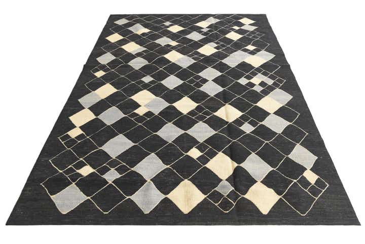 5' 7 x 7' 9 Hand Woven Kilim Modern Wool Rug