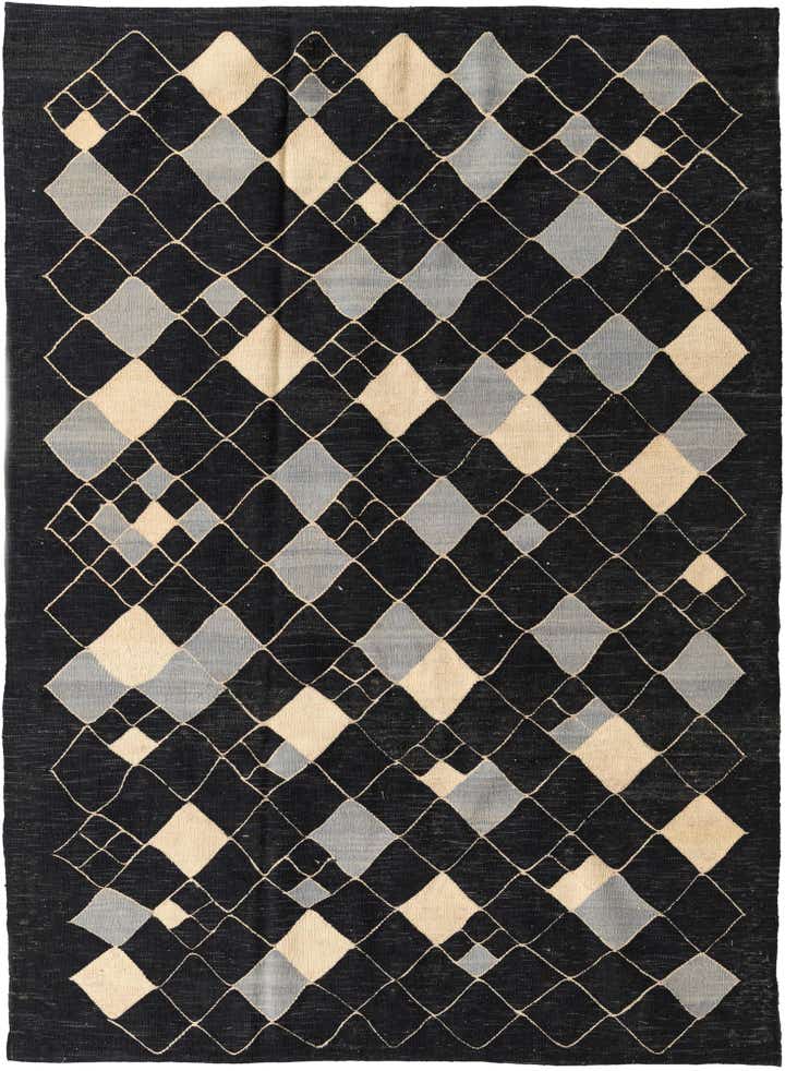 5' 7 x 7' 9 Hand Woven Kilim Modern Wool Rug