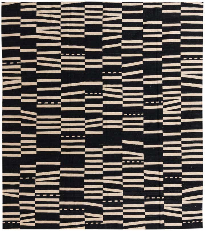 8' 5 x 9' 8 Hand Woven Kilim Modern Wool Rug