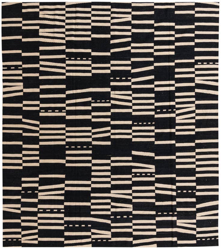 Detail image of 8' 5 x 9' 8 Hand Woven Kilim Modern Wool Rug
