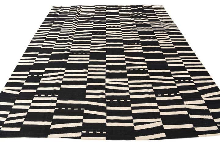 8' 4 x 9' 8 Hand Woven Kilim Modern Wool Rug