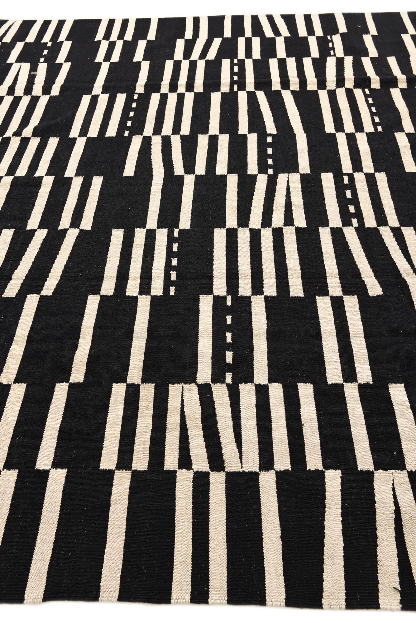 8' 4 x 9' 8 Hand Woven Kilim Modern Wool Rug