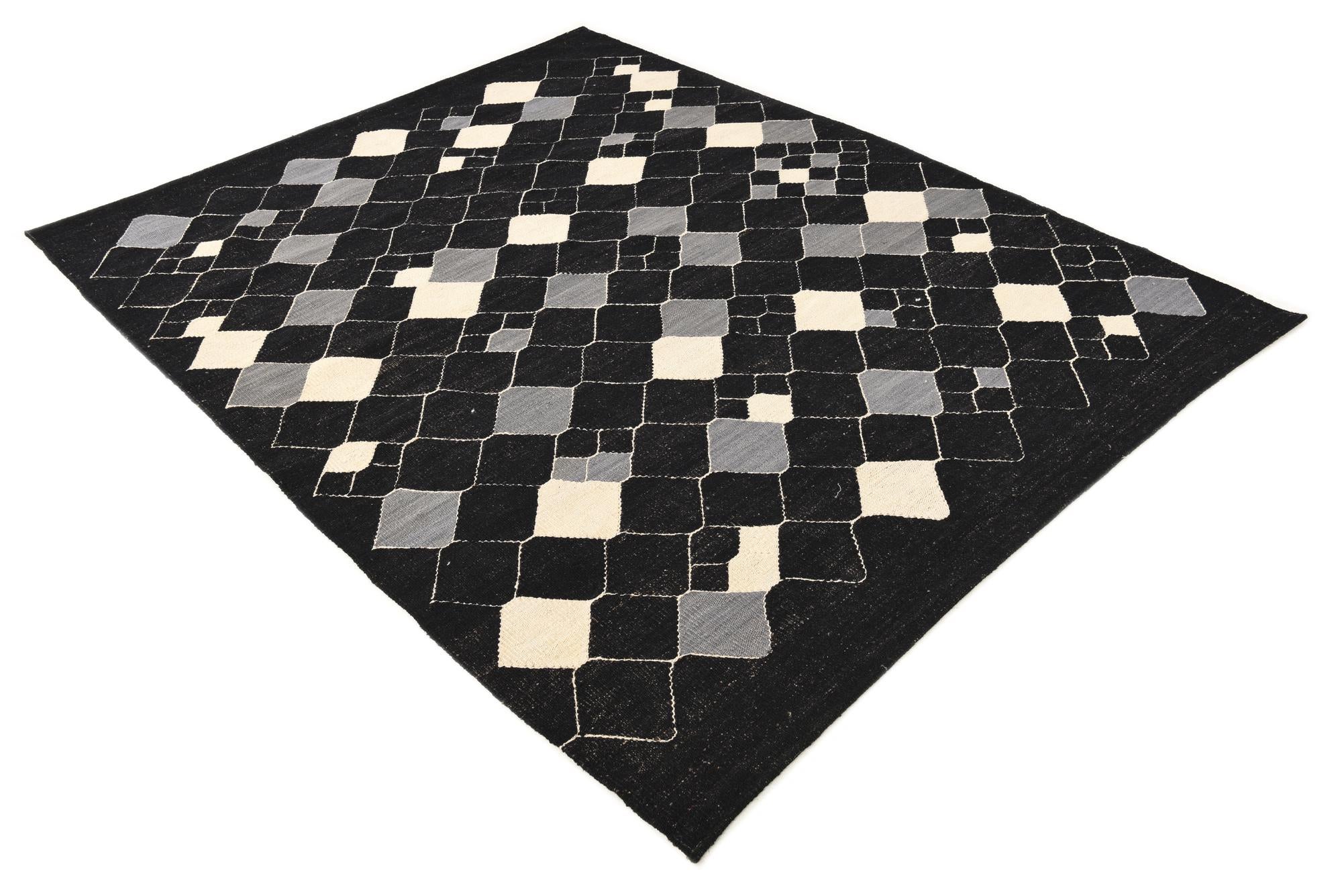 5' x 6' 5 Hand Woven Kilim Modern Wool Rug