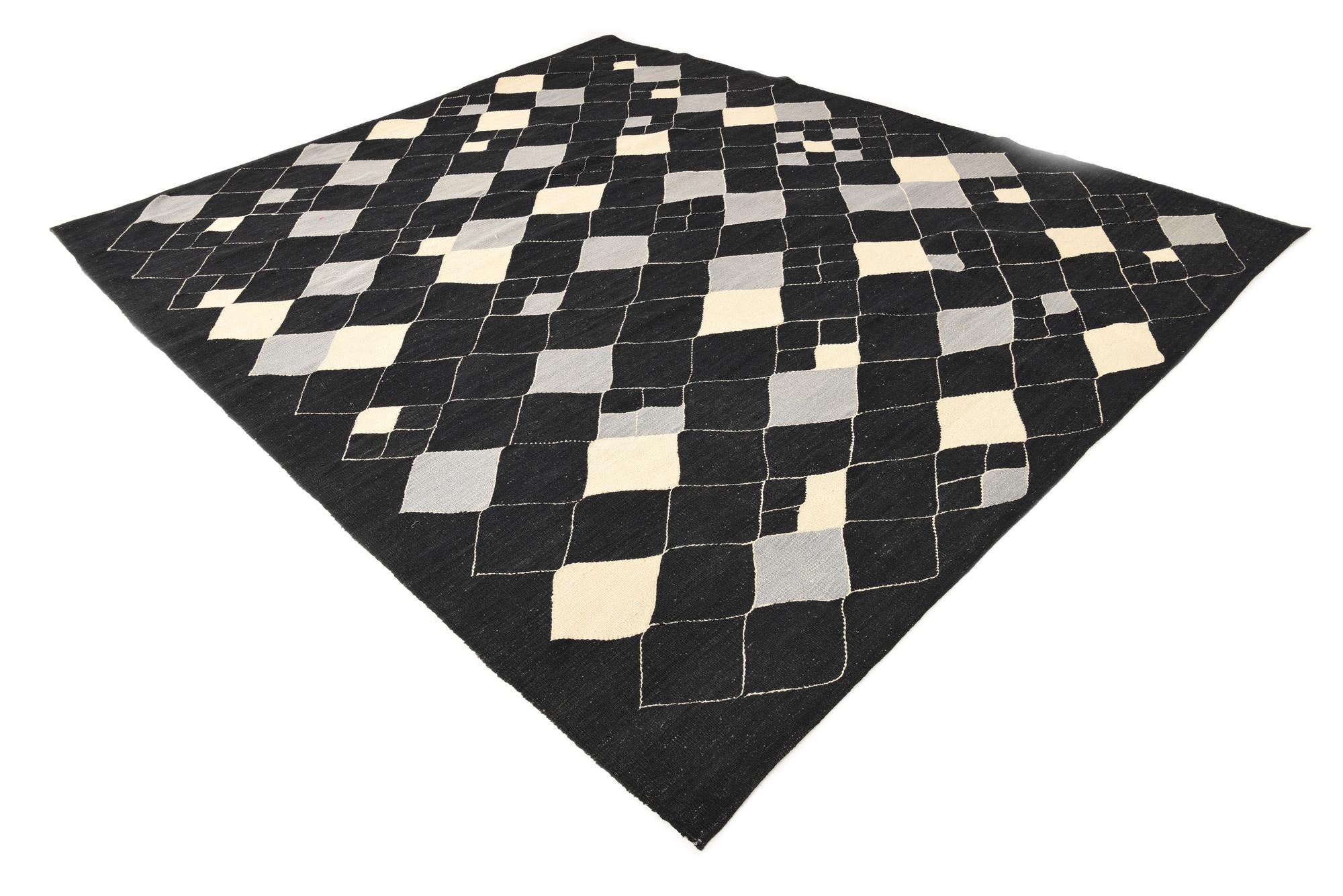 8' x 9' 7 Hand Woven Kilim Modern Wool Rug