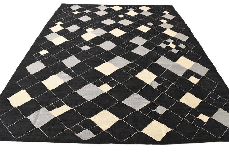 Detail image of 8' x 9' 7 Hand Woven Kilim Modern Wool Rug