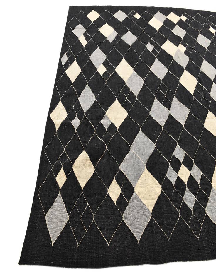Detail image of 8' x 9' 7 Hand Woven Kilim Modern Wool Rug