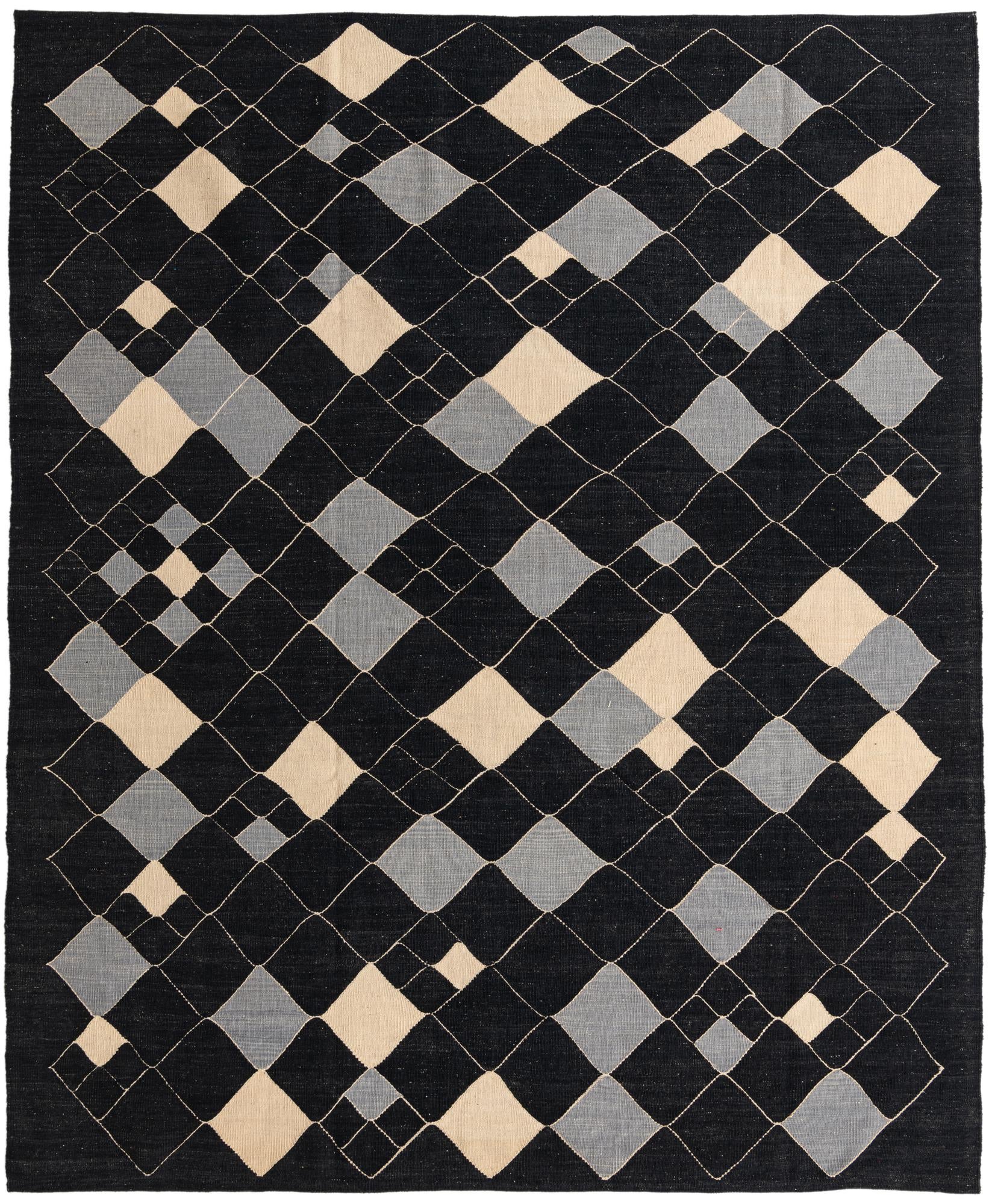 8' x 9' 7 Hand Woven Kilim Modern Wool Rug