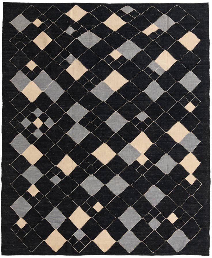 Detail image of 8' x 9' 7 Hand Woven Kilim Modern Wool Rug