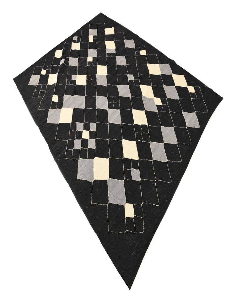 Detail image of 6' 1 x 7' 9  Hand Woven Kilim Modern Wool Rug