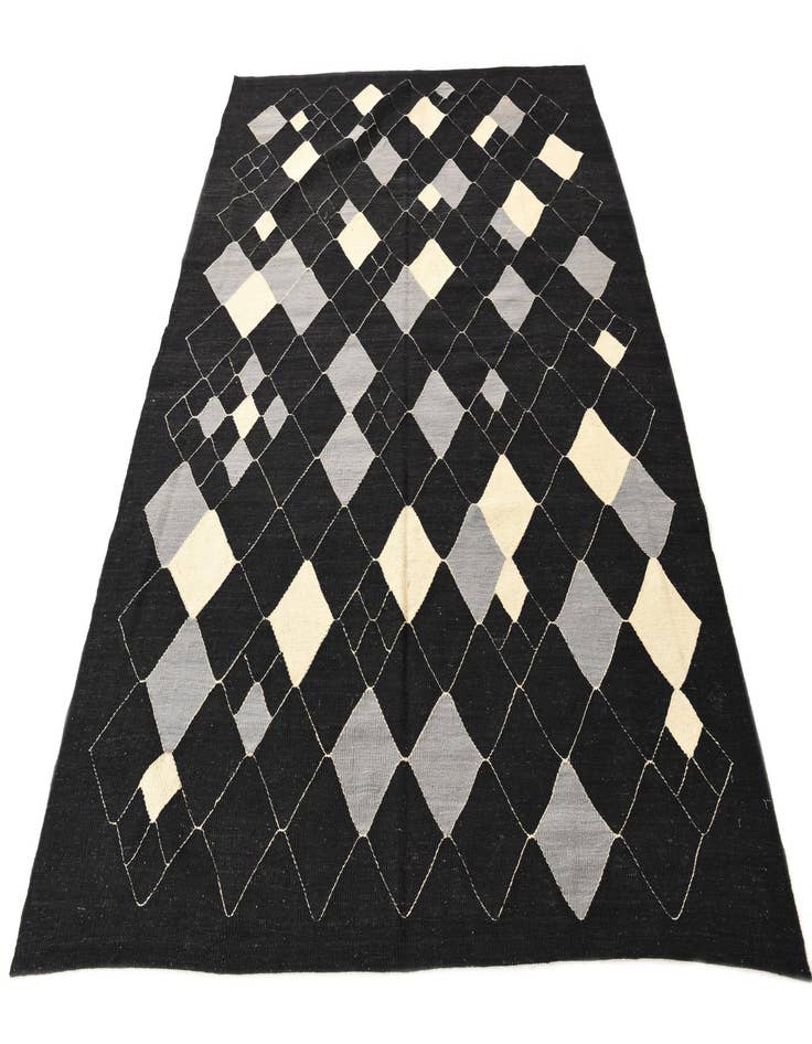 Detail image of 6' 1 x 7' 9  Hand Woven Kilim Modern Wool Rug