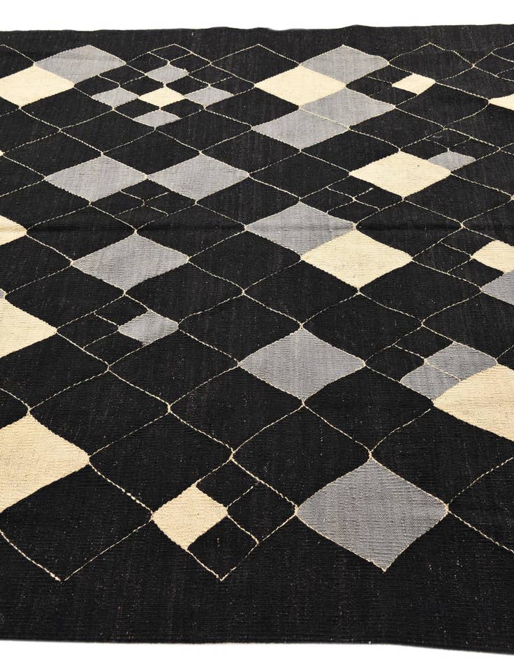 Detail image of 6' 1 x 7' 9  Hand Woven Kilim Modern Wool Rug