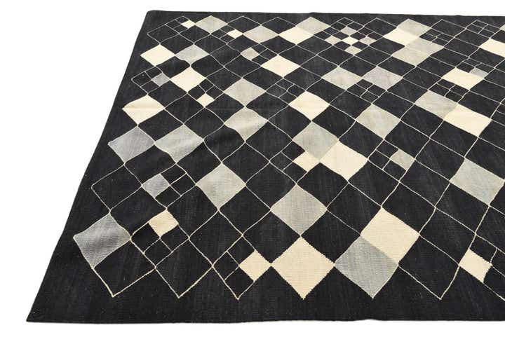 6' 10 x 9' 7 Hand Woven Kilim Modern Wool Rug