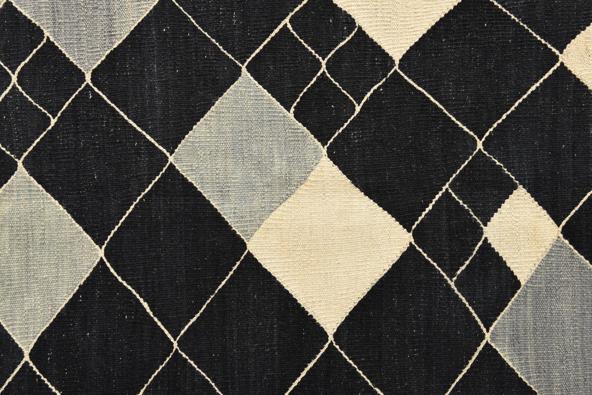 6' 10 x 9' 7 Hand Woven Kilim Modern Wool Rug