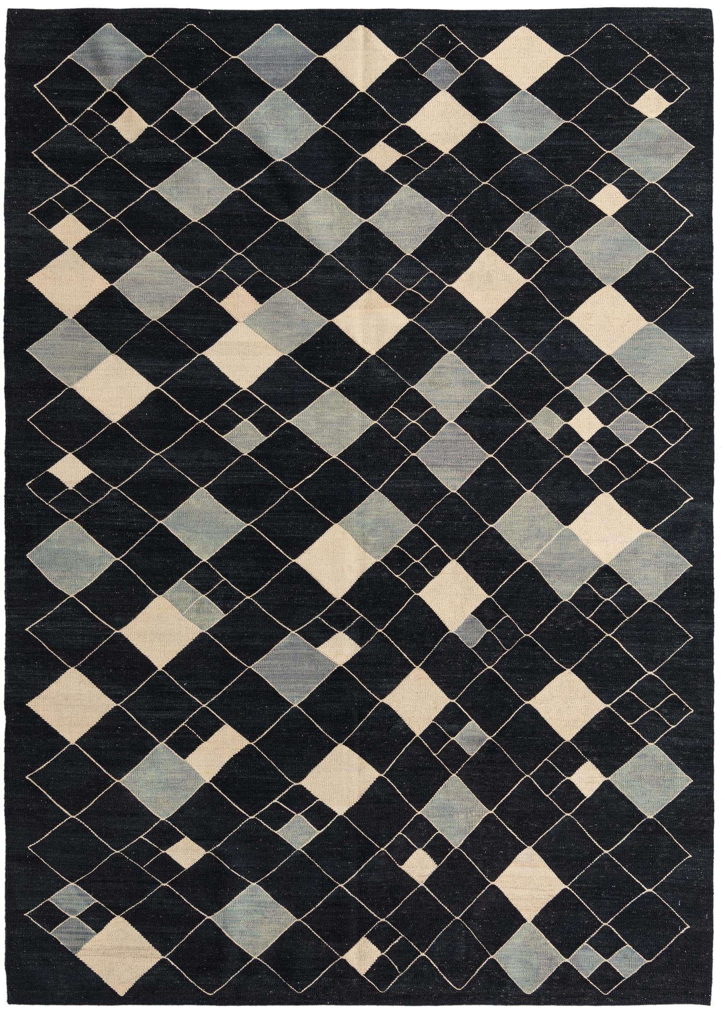6' 10 x 9' 7 Hand Woven Kilim Modern Wool Rug