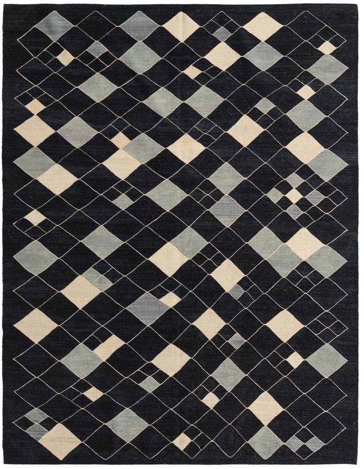 Detail image of 6' 10 x 9' 7 Hand Woven Kilim Modern Wool Rug