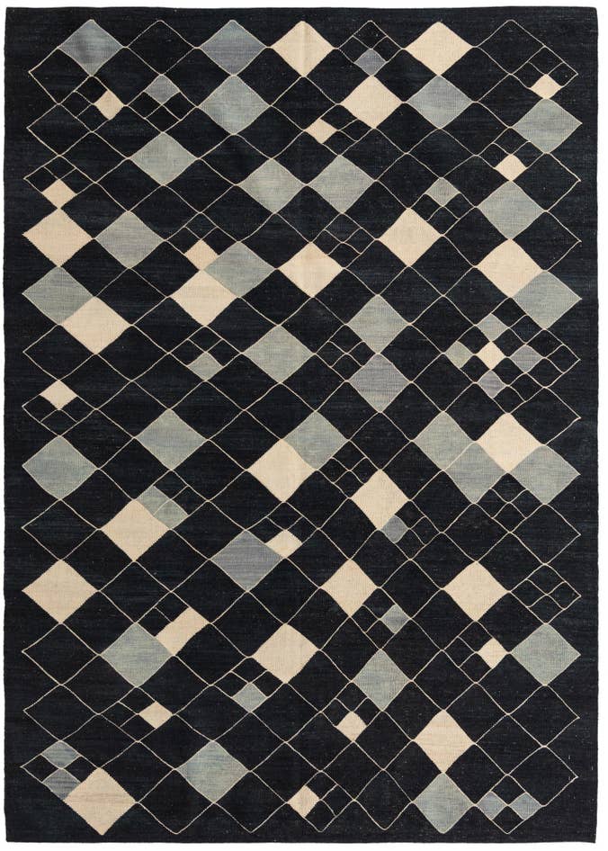 Detail image of 6' 10 x 9' 7 Hand Woven Kilim Modern Wool Rug