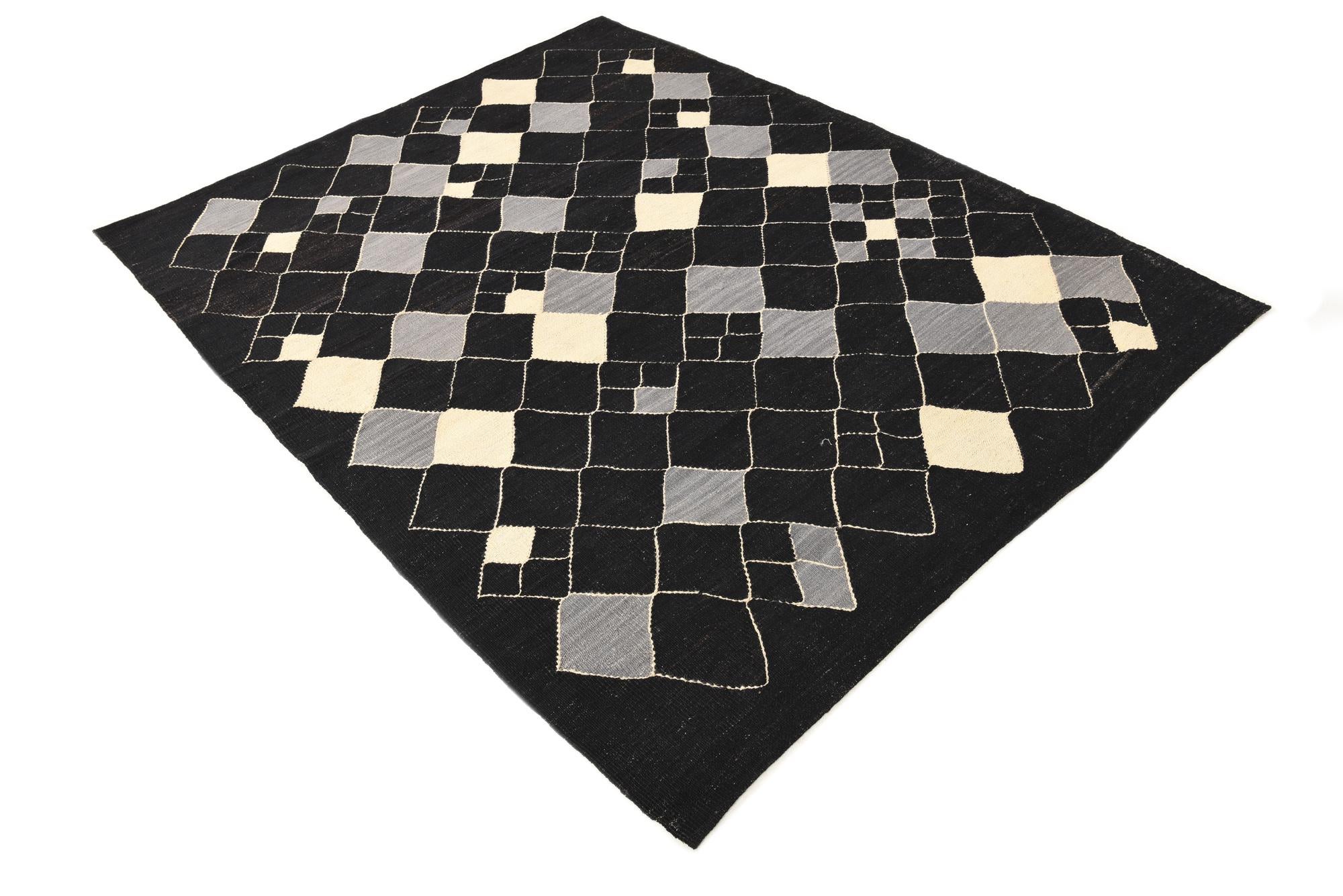 5' x 6' 6 Hand Woven Kilim Modern Wool Rug