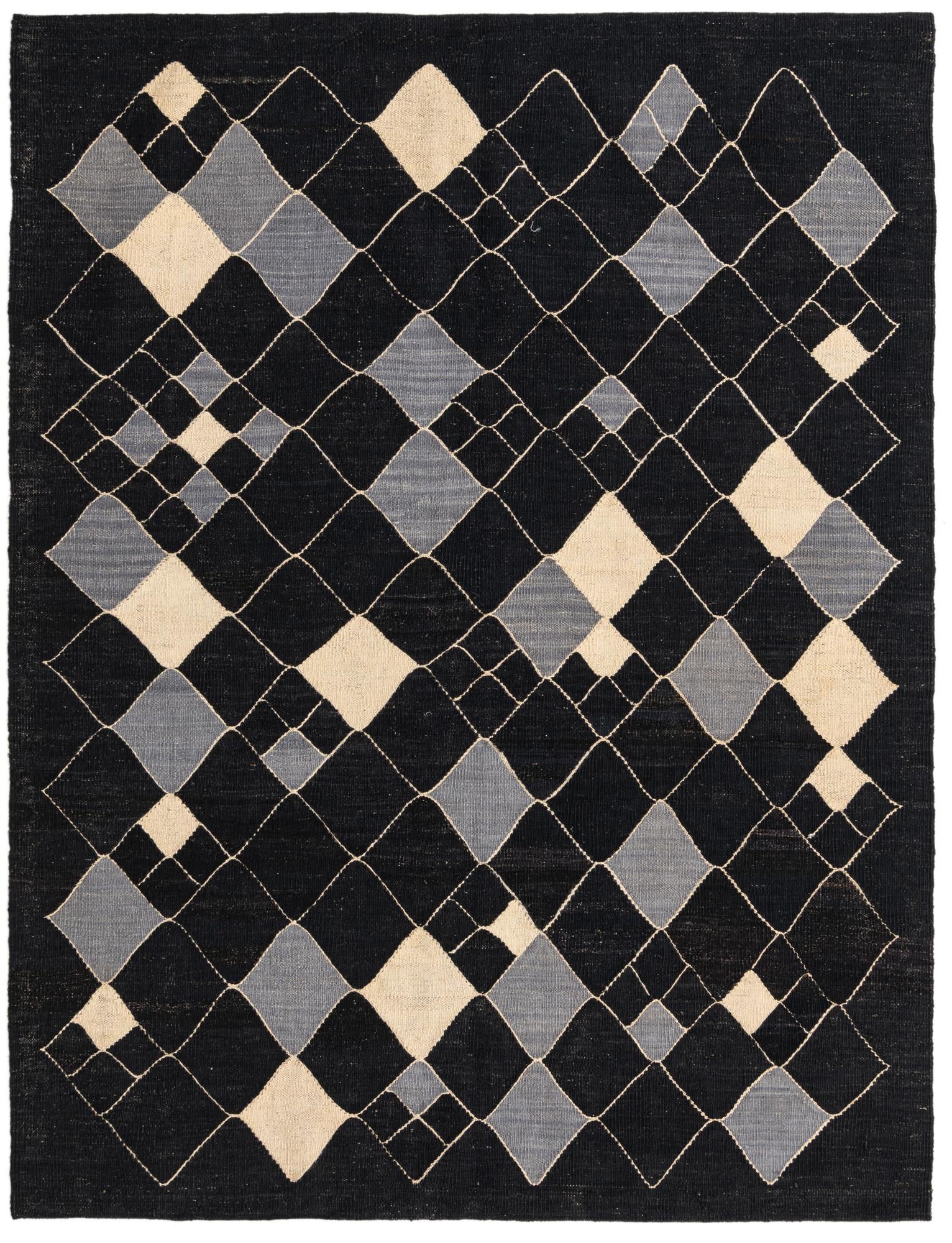 5' x 6' 6 Hand Woven Kilim Modern Wool Rug