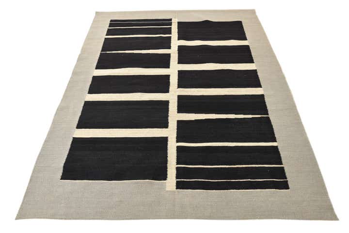 4' 10 x 6' 6 Hand Woven Kilim Modern Wool Rug