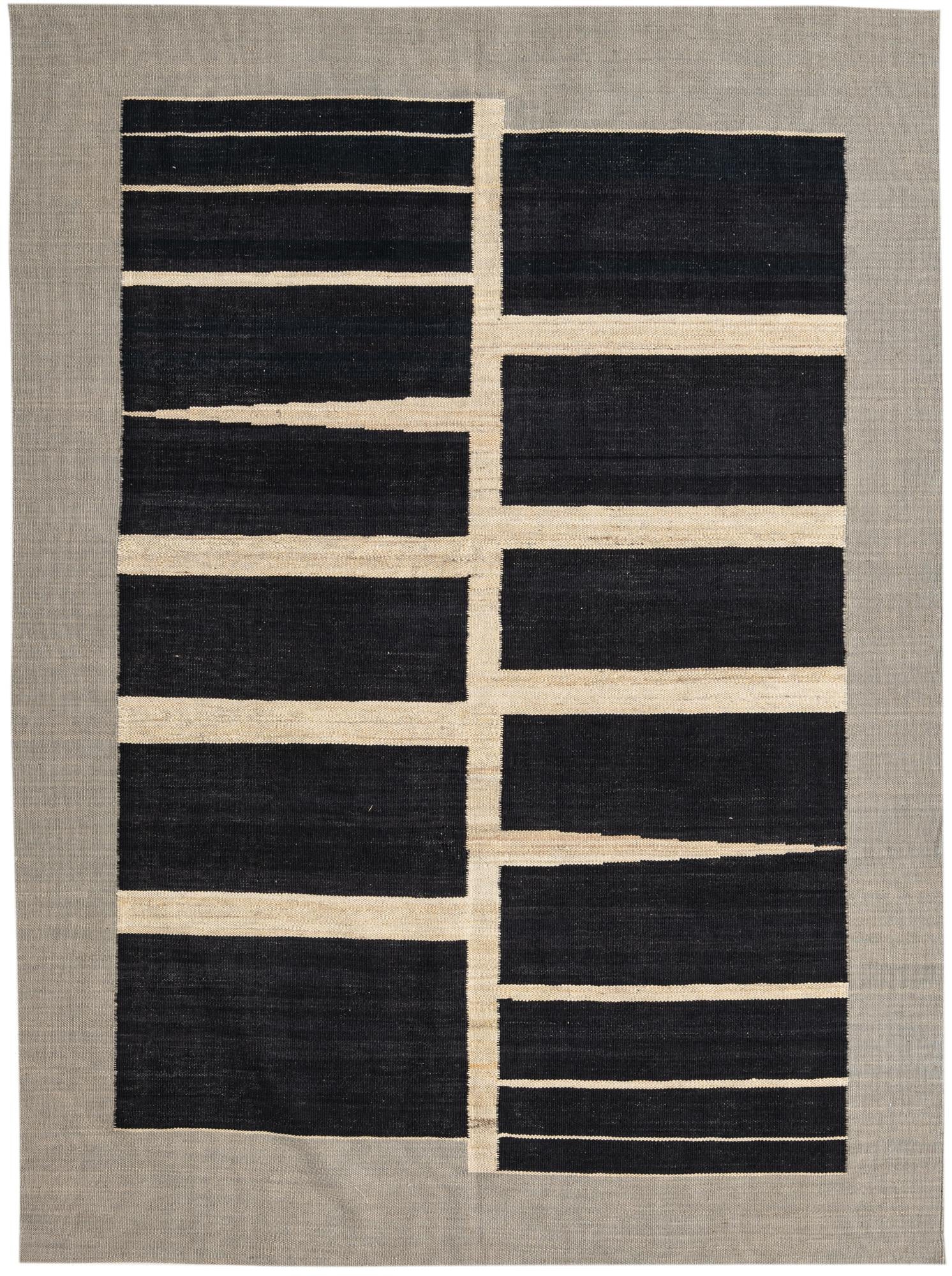 4' 10 x 6' 6 Hand Woven Kilim Modern Wool Rug