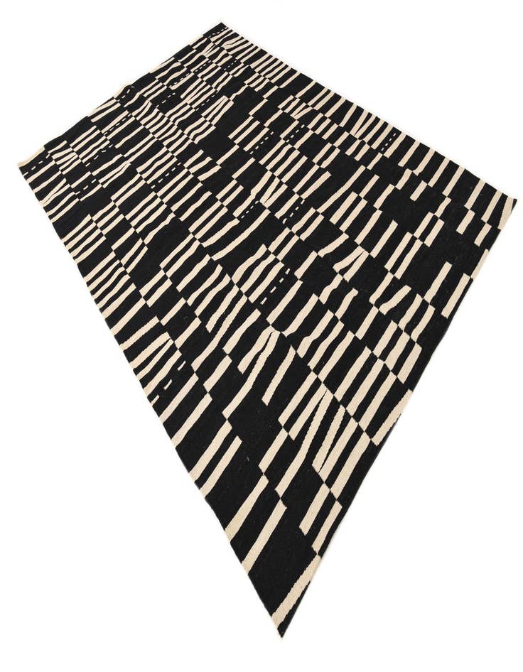 Detail image of 6' 8 x 9' 8  Hand Woven Kilim Modern Wool Rug